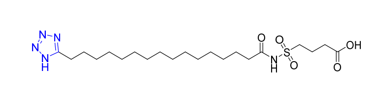 4-(N-(16-(1H-tetrazol-5-yl)hexadecanoyl)sulfamoyl)butanoic acid